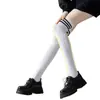 3 Pares de Meias 7/8, Meias Finas de Verão Femininas, Meias de Cano Longo, Estilo Coreano, Estilo Japonês, Meias para Panturrilha de Estudante JK, Meias de Coxa Antiderrapantes