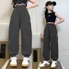 Pantalones de Algodón Puro para Niñas Verano Delgados Pantalones Deportivos Casuales para Niños 2025 Nuevos de Moda Pantalones Largos Delgados para Niñas