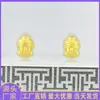 Colar com Cabeça de Buda de Jade Incrustada com Ouro Pingente de Cabeça de Buda Estátua de Buda Retrô Tendência Nacional Pingente para Homens e Mulheres Tráfego de Fonte Viva