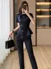 Traje Profissional Feminino de Verão com Manga Curta, Temperamento, Uniforme de Recepção de Hotel, Roupa para Salão de Beleza, Macacão para Joalheria