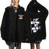 Chaqueta con estampado perimetral de animación de One Piece, unisex, estilo hip-hop, holgada y con capucha, a la moda.