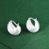 Puños de Oreja King Ciervo Dorado S925 Plata de Ley, Diseño de Nicho, Diseño Simple, Artesanía Cepillada de Plata Lisa, Pendientes de Plata de Moda para Mujer
