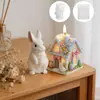 Conejo de Dibujos Animados de Pascua Casa de Cáscara de Huevo Molde Conejo de Pie Vela Aromática Yeso DIY Molde Hecho a Mano