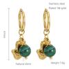 Pendientes vintage de turquesa natural, acero y titanio, de estilo europeo y americano, de moda transfronteriza, ligeros y de lujo, para celebridades de Internet, para mujer.
