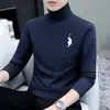 Camiseta de manga larga para hombre con cuello alto, camiseta interior elástica para hombre, primavera y otoño, casual, algodón, camiseta para hombre, top, moda, venta al por mayor