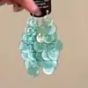 ¡Tan hermoso! Pendientes de Cascada con Borla Azul, Estilo Nuevo que Realza el Blanco, Pendientes Dulces y Exagerados para Mujer