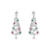 Brincos de Árvore de Natal para Mulheres, Brincos com Franjas de Zircônia Colorida, Brincos com Design de Nicho, Brincos de Alta Qualidade, Joias