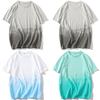 Camiseta Personalizada de Algodão de Manga Curta Masculina Verão 2023 Tendência Solta Roupas Marca de Moda Estilo Hong Kong Estudante Cinco Pontos Gola Redonda Camiseta Curta Masculina