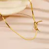Colar de aço titânio banhado a vácuo laço temperamento simples versátil moda joias de aço inoxidável de alta qualidade para mulheres