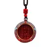 Cinnabar Crudo Plata de Tíbet Thangka Moneda del Espíritu de la Montaña Colgante Arena Dorada Púrpura Collar del Año de Nacimiento para Hombres y Mujeres Joyería de Regalo Venta al por Mayor