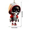 Nuevo colgante de calavera transfronterizo para coche, decoración creativa para Halloween, colgante plano de acrílico.