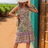 Amazon Estación Independiente Transfronteriza 2025 Nuevo Vestido de Verano Retro Vacacional Bohemio para Mujer Europeo y Americano