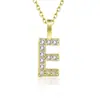 Amazon transfronterizo nuevo collar con incrustaciones de circonita de diamantes completos 26 letras inglesas femenino acero de titanio colgante DIY cadena de clavícula