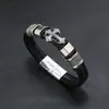 Pulseira Masculina de Couro Tecida à Mão Camada Única com Fecho Magnético de Liga de Zinco Estilo Retrô Europeu e Americano Novo Produto Transfronteiriço