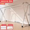 Tendedero de Ropa Plegable de Pie para Interiores y Exteriores de Doble Barra Tipo Cruz de Tubo de Acero Galvanizado Tendedero de Edredones para Balcón