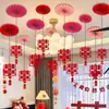 Conjunto de Decoração de Quarto de Casamento para Decoração de Teto de Quarto de Casa Nova Conjunto de Decoração de Casamento Completo com Pingente de Caractere "Dupla Felicidade" Lanterna Guirlanda