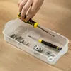 Caja de Herramientas con Tornillos Mini Caja Pequeña con Compartimentos Transparente para Piezas Pequeñas Caja Organizadora de Doble Capa Componentes Electrónicos Ferretería