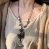 Collar Largo de Mariposa Retro Bohemio para Mujer Nuevo Estilo Étnico Chino Estilo Antiguo Medio Antiguo Lana Cadena Accesorios