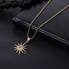 Collar con Colgante de Girasol con Diamantes Completos en Forma de Estrella, Cadena para Clavícula Versátil Elegante de Moda Nicho, Joyería de Lujo Ligero de Gama Alta