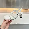 ¡En stock, se envía al instante! Zapatos de Mujer Estilo Europeo con Tacones Gruesos Altos, Hebilla de Moda, Zapatos de Jaula de Cerdo Tejidos Calados, Sandalias Romanas para Mujer