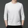 Camiseta de Manga Larga para Hombre 2024, Nueva Otoño/Invierno, Cuello Redondo, Casual, Moderna, Versátil, Camiseta Base