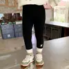 Leggings con forro de polar para niñas, nuevo estilo otoño/invierno 2026, con temática de conejos para niños, pantalones gruesos con forro de polar para usar al aire libre en invierno