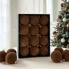 Decorações de Árvore de Natal 6/8cm Vintage Cimento Fosco Veludo Flocado Bolas de Natal Display de Janela Enfeites Pendurados