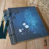 Suiyuefang Estilo Antigo Costurado Caderno em Papel Kraft em Branco Caderno Costurado à Mão Retrô Estilo Chinês Estojo de Safira Estilo Antigo Elegante