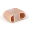 Separador de dedos de fibra de doble orificio para corrección de juanetes, separador de hueso del dedo gordo del pie superpuesto en el dedo del pie, funda suave para dedos antirozaduras