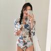 Atacado de fábrica versão coreana de sexy AliExpress manga longa sexy surf zíper triângulo piscina termal maiô feminino peça única
