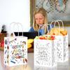BD180 Cuenta regresiva para 100 días de comercio exterior: grafiti DIY para fiesta de regreso a clases, bolsa de papel con cuerda portátil