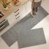 Tapete de Piso de Cocina Imitación Sisal Estilo Japonés, Tapete de Piso Absorbente de Agua y Aceite Anillo de Piña, Resistente al Desgaste, Fácil de Cuidar, Tapete Antideslizante, Envío Directo