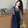 Conjunto de Mono de Primavera para Niñas 2026 Nuevo Elegante y a la Moda Conjunto de Dos Piezas Estilo Coreano para Niños en Primavera y Otoño