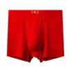 Algodão Puro Grande Benmingnian Vermelho Masculino Boxer de Cintura Alta Sorte plus size Solto Casamento Festivo Boxer