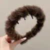 Diadema de felpa de dibujos animados para mujer, nuevo modelo de otoño e invierno 2026, diadema especial para lavarse la cara, soporte craneal alto, pinza para el pelo antideslizante, accesorio para el pelo