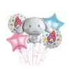 Balão de Filme de Alumínio Tema Sanrio Desenho Animado Kulomi Cão Yugui Meruti Decoração de Festa de Aniversário Infantil Brinquedos