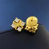 Joia Estilo Coreano Banhada a Ouro 18K Colar Cruz Quatro Diamantes X Feminino Compacto Pingente Cruz Diamante Seiko Corrente da Clavícula