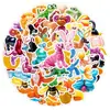 50 adesivos de grafite de animais com balões de vento fofos para copo de água, computador, adesivos decorativos à prova d'água, adesivos criativos de animais