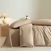 Juego de Cama de Satén de Algodón 100S de Fibra Larga de Alta Gama, Cuatro Piezas, Cálido para Otoño e Invierno, Sábana y Funda de Edredón de Algodón Puro