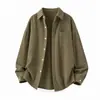 Camisa de Pana de Manga Larga para Hombre 26 Primavera/Otoño, Camisa Trendy Simple Estilo Coreano Vintage, Elegante Chaqueta Camisa Casual