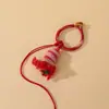 Falda de Nudo de Diamante Degradado Hebilla de Anillo con Borla Encanto para Bolso DIY Borla Flecos Llavero de Unidad Flash USB Correa al Cuello Venta al por Mayor