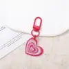 Llavero colgante creativo con forma de corazón de colores brillantes, accesorio de mochila personalizado para bricolaje, decoración