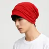 Bufanda de moda para celebridades de internet sombrero holgado estilo fino para otoño e invierno sombrero a prueba de viento posparto para mujer sombrero de punto holgado versátil para mujer