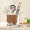 Suporte de Armazenamento de Cozinha Drenante com Múltiplos Compartimentos Personalizado, Caixa de Armazenamento de Hashis e Colheres para Bancada, Montado na Parede para Uso Doméstico