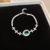 Pulseira de flor oval em zircônia, luxo leve, alta qualidade, elegante, design único, acessório feminino versátil