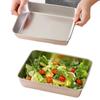 Caja crujiente de acero inoxidable con tapa, plato cuadrado, caja de almacenamiento para refrigerador de cocina, plato para pescado al vapor y a la parrilla, plato para barbacoa doméstica y platillos fríos