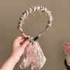 Faixa de Cabeça Floral Dentada Doce para Mulheres, Uso Diário ao Ar Livre, Faixa de Cabelo com Fita Superior de Caveira Alta, Prendedor de Cabelo Integrado, Acessório de Cabelo