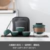 Juego de té de viaje portátil de vidrio negro, traje para exteriores, tetera perezosa, taza exprés simple y moderna, personalización