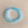 Pulseira de Água-Marinha em Alta para Homens e Mulheres, Estilo Simples e Versátil, Pulseira de Vidro Fantasma Verde Ágata Imitação 8mm Atacado
