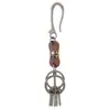 Llavero de aleación creativo y único con calavera y signo de la paz, estilo largo mixto para hombre, accesorio de venta caliente transfronteriza